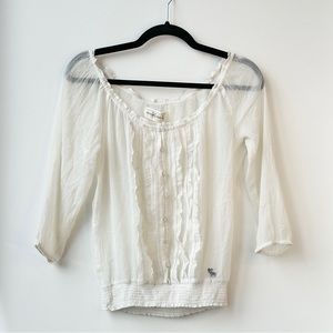 sold Abercrombie Sheer white blouse size S